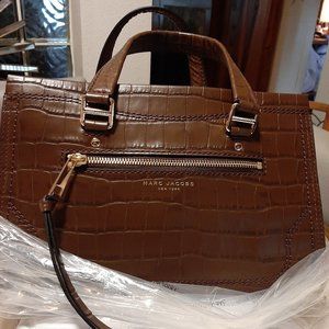 Marc Jacobs Cruiser Tote in Croco-Dark Brown Leather